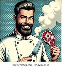 Steak Pop Art Royalty-Free Images, Stock Photos & Pictures