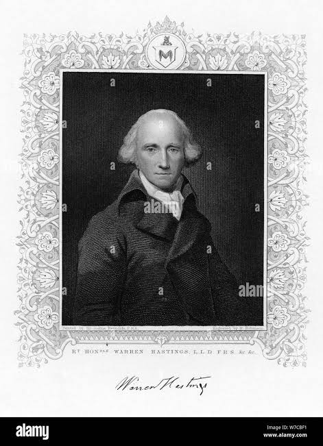 Warren Hastings, the first governor-general of British India, 19th century. Creator: H Robinson Stock Photo - Alamy