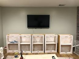 To hang your new diy wall mounted tv cabinet on the wall simply lift and place it onto the cleat mounted to the wall. How To Build A Tv Wall Unit