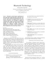 The institute of electrical and electronics engineers (ieee) is a professional institute that other than citation and paper formatting style, ieee has also introduced a manual or editorial guide that guides the authors and editors to format their letters, journals, and papers for ieee publications. Bluetooth Paper Ieee