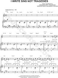 No, i can't help but to hear an exchanging of words. Panic At The Disco I Write Sins Not Tragedies Sheet Music In A Minor Transposable Download Print Sku Mn0064267