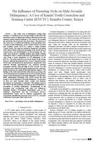 In contrast to previous emphases on parental responsiveness alone (permissive parenting) or on demandingness alone (authoritarian parenting), . The Influence Of Parenting Style On Male Juvenile Delinquency A Case Of Kamiti Youth Correction And Training Center Kyctc Kiambu County Kenya European Journal Of Humanities And Social Sciences