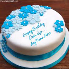 Birthday cake decorated with colorful sprinkles and ten candles. Write Jiju Name On Ice Cream Birthday Cake Pic Online