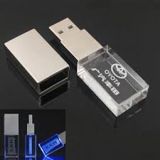 Custom Lighting Crystal Flash Drive With Logo Engraved