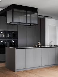 Modern Stylish Apartment Grey Tones Modern Kitchen Design Modern Grey Kitchen Grey Kitchen Designs