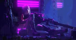 Cyberpunk 2077, video games, gun, 3d, yellow background, weapon. Cyberpunk Gif Wallpaper 1920x1080