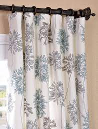 Blue Gray Curtains Blue Grey Curtains Printed Cotton Curtain Brown Curtains