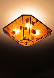 Illuminate any room with these functional designs. Cut Corner Square Amber Ceiling Light Ginkgos Galore Sue Johnson