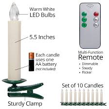 Novelty Lights 5 5 Dimmable Led Christmas Tree Candles With Remote Set Of 10