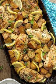 Lemon Garlic Roasted Chicken And Potatoes Recipe Roasted Chicken And Potatoes Recipes Roasted Garlic Chicken