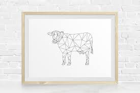 Black And White Geometric Animal Drawings Geometric Cow Cow Print Geometric Animal Geometric Wall Art Animal Printable Black White Insta Geometric Art Animal Geometric Animals Geometric Drawing