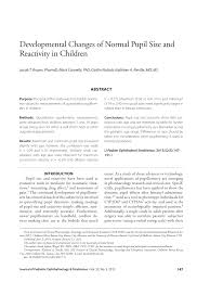 pdf developmental changes of normal pupil size and