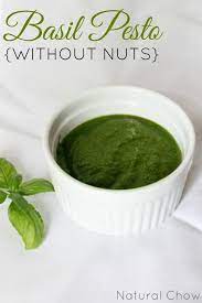 Basil Pesto Without Nuts Natural Chow Recipe Basil Pesto Pesto Recipes