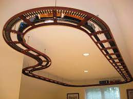 Consider ceiling mounted curtain track systems to add height and elegance to any room. Ceiling Layout Model Trains Toy Train Model Train Table