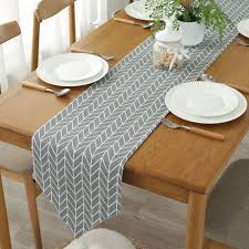 This table runner provides a great place to set down platters to prevent spills and scratches on your tabletop while adding style and flair. Bestenrose Table Runner Home Tablecover Decorative 2 Sides Cotton Linen Classic Table Bedding Mat Dining Room Party Holiday Decoration Grey 12 X 47 32 120cm Buy Online In Bahamas At Bahamas Desertcart Com Productid