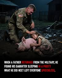 When a Father Returned From the Military, He Found His Daughter Sleeping in a  Pigsty — What He Did Next Left Everyone Speechless. The moment Sergeant  David Miller stepped out of the