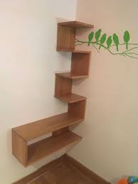 Etagere D Angle Originale En Chene Decor Salon Maison Etagere Angle Meuble Etagere