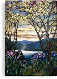 Magnolias And Irises Canvas Print By Art2bseen In 2020 Tiffany Glass Art Glass Art Pictures Stained Glass Art