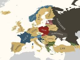Scissorsappledog Europe S Most Popular Given Europe Map Map Names