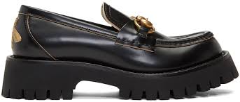 Discover the latest collection of women's loafers and moccasins at gucci.com. Gucci Black Leather Lug Sole Loafers Ssense Canada