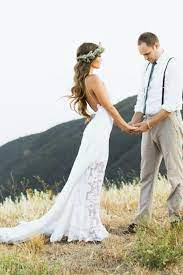 Bridal Gown Designers Bohemian Wedding Dress With Side Split Spaghetti Straps Boh Beach Wedding Dresses Backless Beach Wedding Dress Boho Summer Wedding Dress