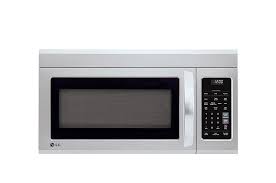 Holding the microwave in place are screws and a mounting bracket secured to the wall behind the microwave. Lg Lmv1831st 1 8 Cu Ft Over The Range Microwave Oven Lg Usa