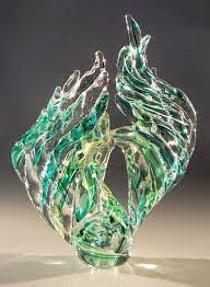 Emerald Wing Laurel 39 S Signature Woven Glass Laurel Marie Hagner Emerald Glass Laurel Marie Signature Glass Art Sculpture Glass Art Glass Sculpture