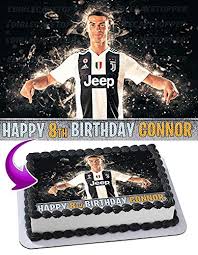 Free standard post within australia) size: Cakecery Cristiano Ronaldo Cr7 Juventus Edible Cake Image Topper Personalized Birthday Cake Banner 1 4 Sheet Amazon Com Grocery Gourmet Food