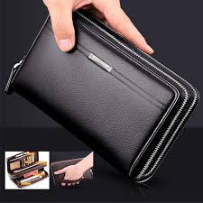 Business Men Wallets Long Pu Leather Cell Phone Clutch Wallet Purse Hand Bag Top Zipper Large Wallet Card Holders Phone Clutch Wallet Men Clutch Bag Wallet Men