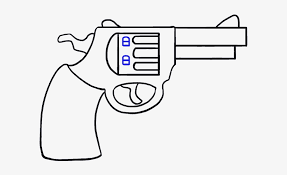 Then, draw 5 petals coming off the circle that are evenly spaced apart. Easy Gun Drawings Picture Gun Drawing Cartoon Free Transparent Png Download Pngkey