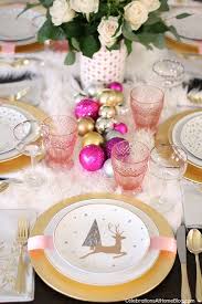 White Pink Christmas Tablescape For A Ladies Night Dinner Party Celebrations At Home Pink Christmas Table Pink Christmas Table Setting Christmas Table Settings