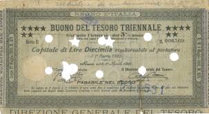 Direzione provinciale del tesoro is a ufficio located at via solferino in forlì. Regno D Italia Buono Del Tesoro Quinquennale Titolo Finanziario Storico Scripomuseum