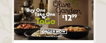 Welcome to our olive garden coupons page, explore the latest verified olivegarden.com discounts and promos for june 2021. Olive Garden Buy One Take One To Go Deal For 12 99 Wral Com