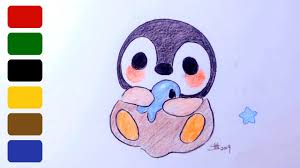 Penguins are one of the easiest animals to draw because of their relatively simple body shape. How To Draw A Cute Baby Penguin Youtube