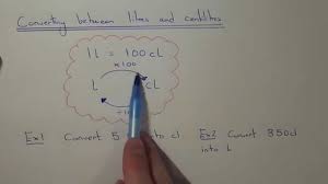 how to convert between litres and centilitres metric units of volumes