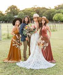 Texas Desert Wedding Inspiration With Western Boho Style Bridesmaid Dresses Boho Boho Wedding Western Wedding Dresses