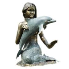 Arching dolphins nautical wall art. Mermaid Dolphin Aluminum Garden Sculpture Walmart Com Walmart Com