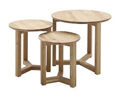Table gigogne en bois massif | déclinaison intérieur. Tables Basses Gigognes Rondes En Chene Massif Lot De 3 Danakil Miliboo