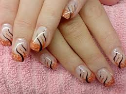 Orange Glitzer Herbstlicher Nagellack Valentinstagsnagel Sommernagel