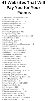 Get Paid To Write Poetry 41 Websites That Pay Up To 300 Writing Jobs Writing Inspiration Writing Poems