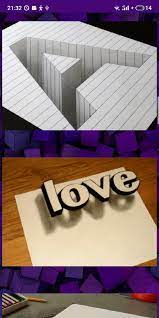 Dans cette vidéo, voici comment dessiner un visage féminin étape par étape dans un style simple juste au crayon gris hb ! Comment Dessiner Des Dessins 3d Etape Par Etape Pour Android Telechargez L Apk