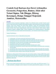 Contoh Soal Barisan Dan Deret Aritmatika Geometri Lengkap 39