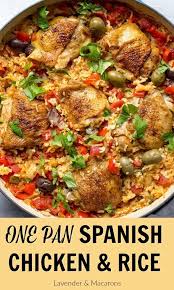 This One Pan Spanish Chicken And Rice Is Packed With Flavor Easy Chicken Thighs Recipe That Easy Chicken Thigh Recipes Chicken Dinner Recipes Spanish Chicken