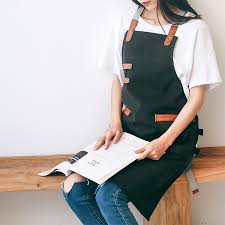 Japanese canvas apron with pockets cookie chefs kitchen cooking cafe bbq artist. Sunsky Washed Canvas Apron Chef Cafe Shop Bbq Hairdresser Aprons Black