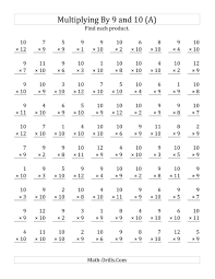 The Multiplying 1 To 12 By 9 And 10 A Math Worksheet From The Multipl Math Fact Worksheets Printable Multiplication Worksheets Free Printable Math Worksheets