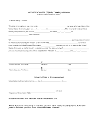 Minor Children Travel Consent Letter And Child For Consent Letter Travel Consent Letter Child Travel Consent Form
