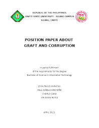 Luckily, we have many professional essay writers ready to. Doc Position Paper About Graft And Corruption John Paulo Mungcal Academia Edu