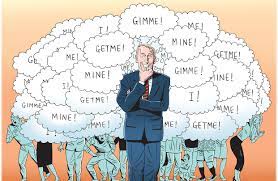 Selfish people criticize others behind their backs. Peggy Noonan Our Selfish Public Servants Wsj