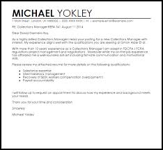 Collections Manager Cover Letter Sample Cover Letter Templates Examples