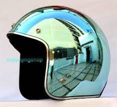 Dot Bubble Motorcycle Helmet Plating Light Blue Motorcycle Helmets Motorcycle Helmet Design Retro Helmet